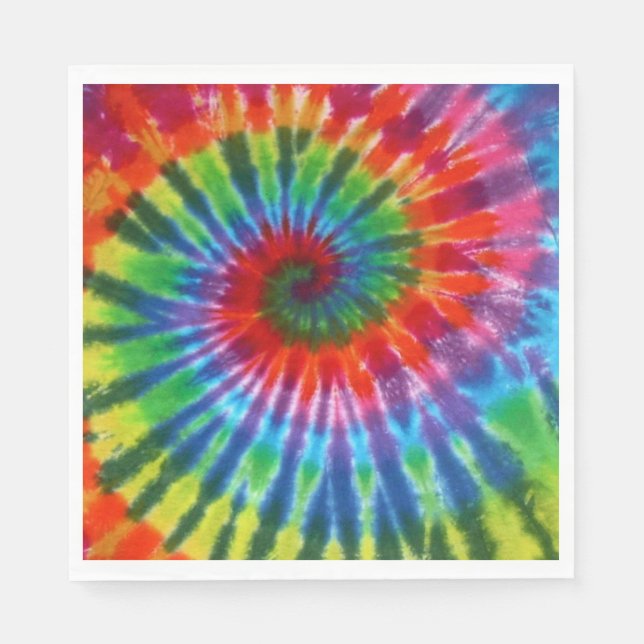 Hippy Peace Retro 60er Gefärbte Krawatte Serviette (Vorderseite)