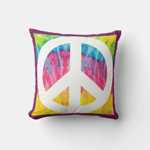 Hippy Peace-Schild Kissen