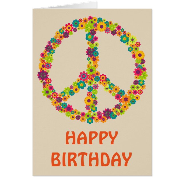 Hippy-Peace-Schilder-Blume (Vorne)