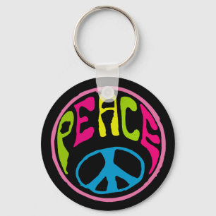 Hippy Peace Sign Schlüsselanhänger