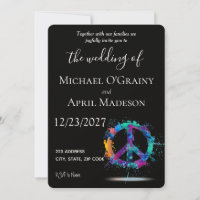 Hippy Peace Sign Wedding Einladung