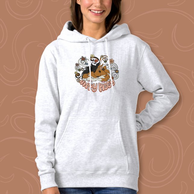 Hippy Piggy - Niedliche Guinea Schweinebild Hoodie (Von Creator hochgeladen)