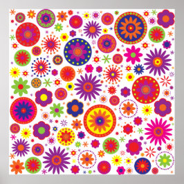 Hippy-Rainbow-Blume Poster