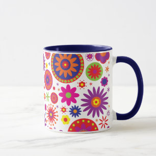Hippy Regenbogen-Blumen Tasse