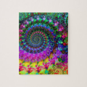 Hippy Regenbogen-Fraktal-Muster Puzzle