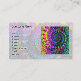 Hippy Regenbogen-Fraktal-Muster Visitenkarte