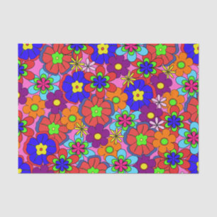 Hippy Retro Blumen Seidenpapier