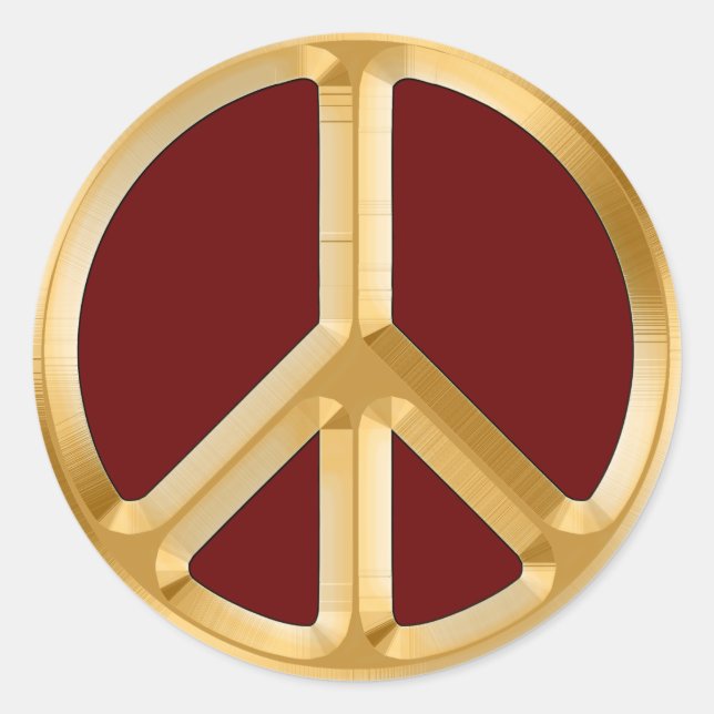Hippy, Retro Peace Symbol - Kein Kriegsthema mehr Runder Aufkleber (Vorderseite)