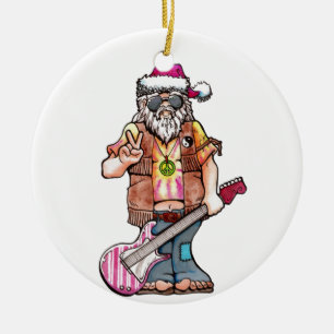 Hippy Sankt sagt "cooles Weihnachten " Keramikornament
