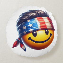 Hippy-Smiley Rundes Kissen