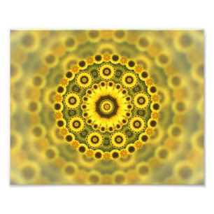 Hippy Sunflower Fraktal Mandala Pattern Fotodruck