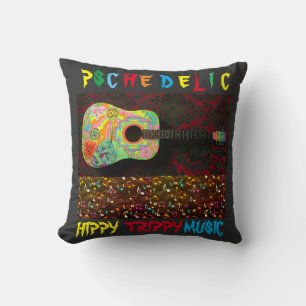 Hippy Trippy Music Psychedelic Throw Kissen