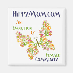 HippyMom quadratischer Magnet