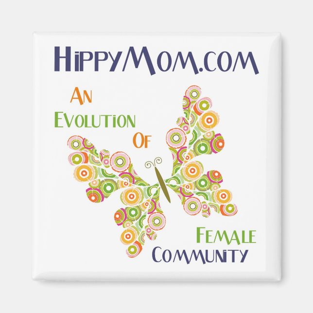 HippyMom Square Magnet (Vorne)
