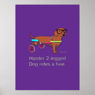 Hipster 2-beiniges Dog Poster
