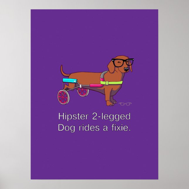 Hipster 2-beiniges Dog Poster (Vorne)