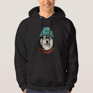 Hipster Alaskan Malamute Tier mit Sonnenbrille Hoodie