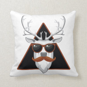 Hipster Antler Art Kissen