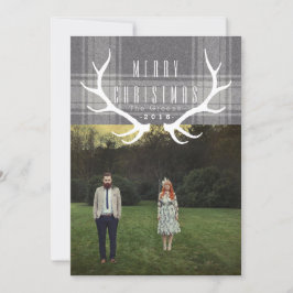 Hipster Antlers Christmas Foto | Feiertagskarte