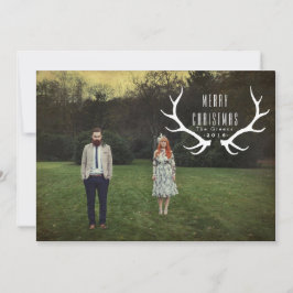 Hipster Antlers Christmas Foto | Feiertagskarte