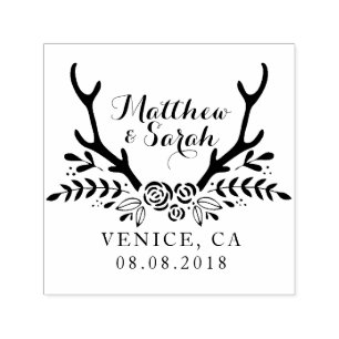 Hipster Antlers Hochzeits-Briefmarke, Save the Dat Permastempel