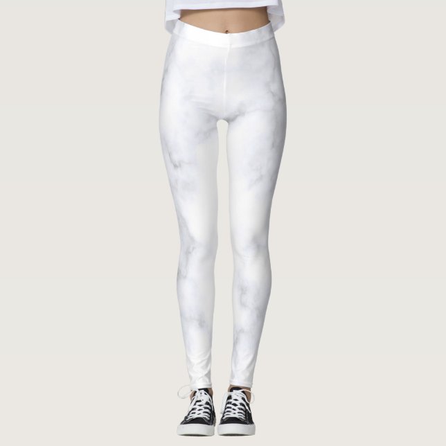 Hipster aus weißem Marmor Leggings (Vorderseite)