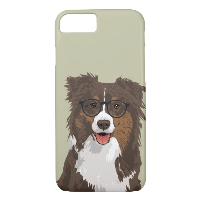 Hipster-australischer Schäfer-Hundetelefon-Kasten Case-Mate iPhone Hülle (Rückseite)