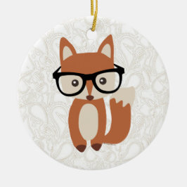 Hipster Baby Fox mit Brille Keramikornament