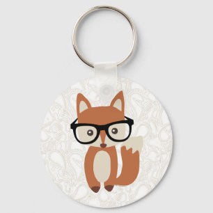 Hipster Baby Fox mit Brille Schlüsselanhänger