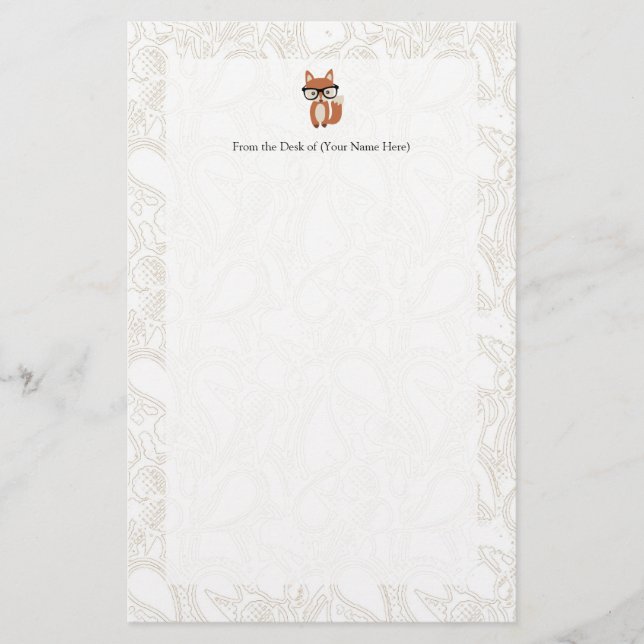 Hipster-BabyFox w/Glasses Briefpapier (Vorderseite)