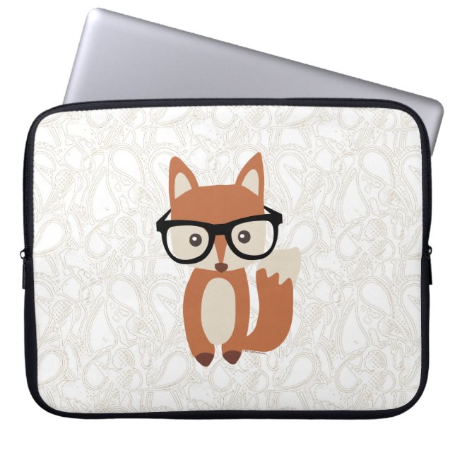 Hipster-BabyFox w/Glasses Laptopschutzhülle (Vorderseite)