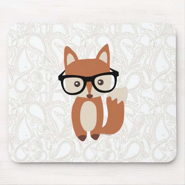 Hipster-BabyFox w/Glasses Mousepad (Vorne)