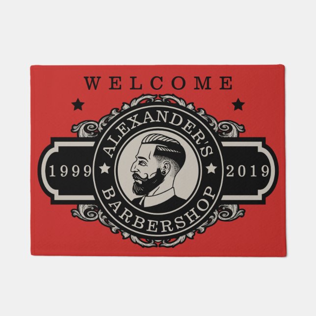 Hipster Barber personalisieren Fußmatte (Vorderseite)