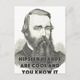 Hipster-Bart lustige Grußkarte cooler Humor Postkarte