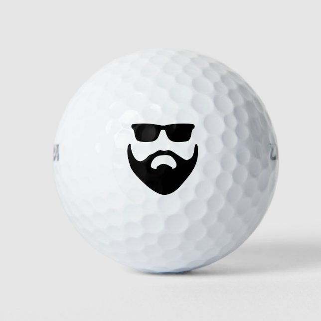 Hipster Bart und Sonnenbrille Golfball (Vorderseite)