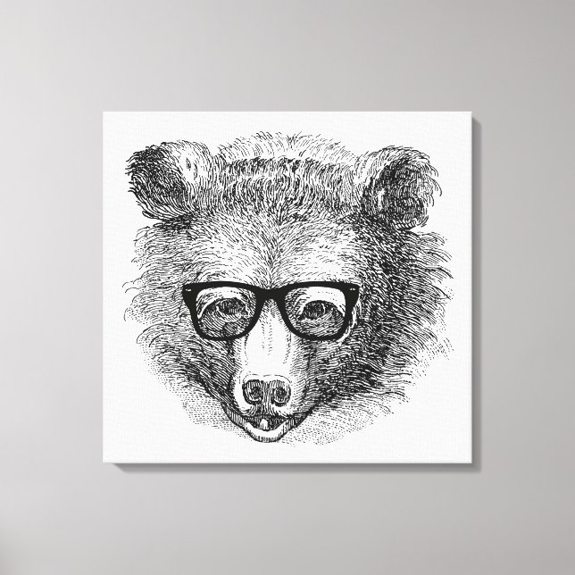 Hipster Bear Leinwanddruck (Vorderseite)