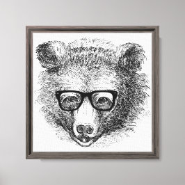 Hipster Bear Leinwanddruck