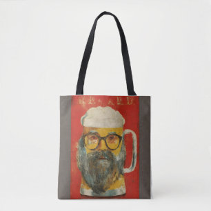 Hipster Bearded Beer Tasse Totbeutel