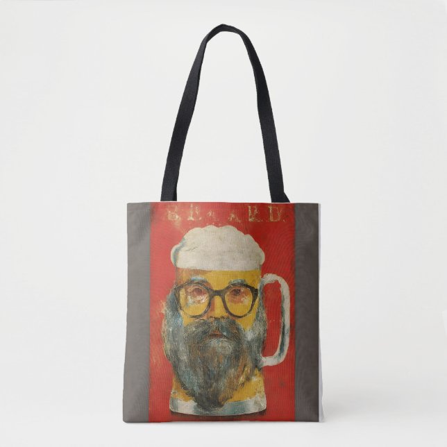 Hipster Bearded Beer Tasse Totbeutel (Vorderseite)
