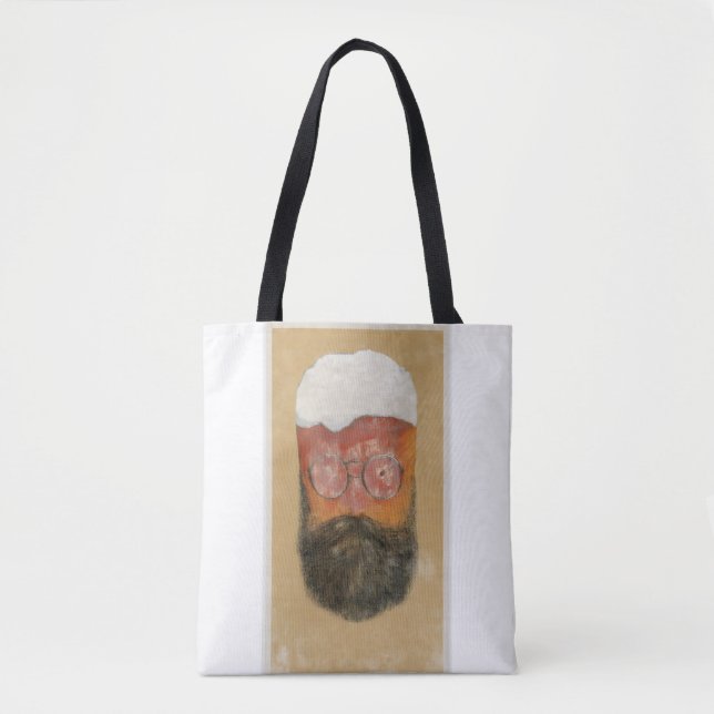Hipster Bearded Beer Tasse Totbeutel (Vorderseite)