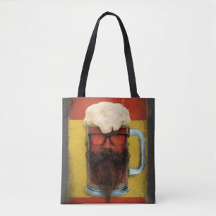 Hipster Bearded Beer Tasse Totbeutel