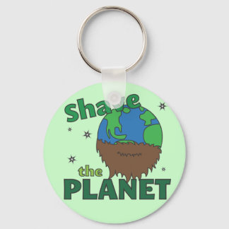 Hipster Bearded Earth Day Shave (Gerettet) Planet Schlüsselanhänger