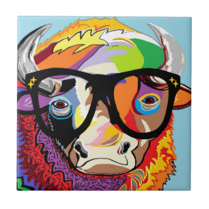 Hipster-Bison "Büffel " Fliese
