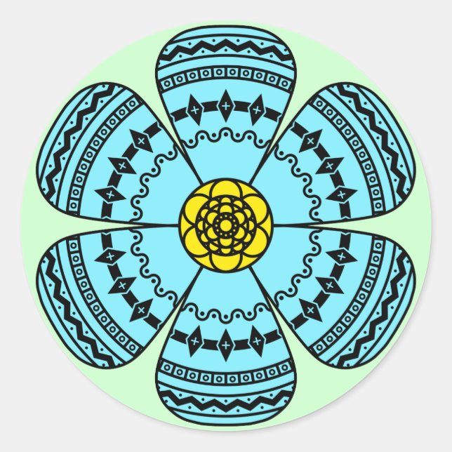 Hipster-Blume-Aufkleber Runder Aufkleber (Vorderseite)