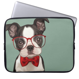 Hipster-Boston-Terrier Laptopschutzhülle