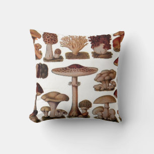 Hipster - Botanischer Ausdruck - Vintage Pilze Kissen