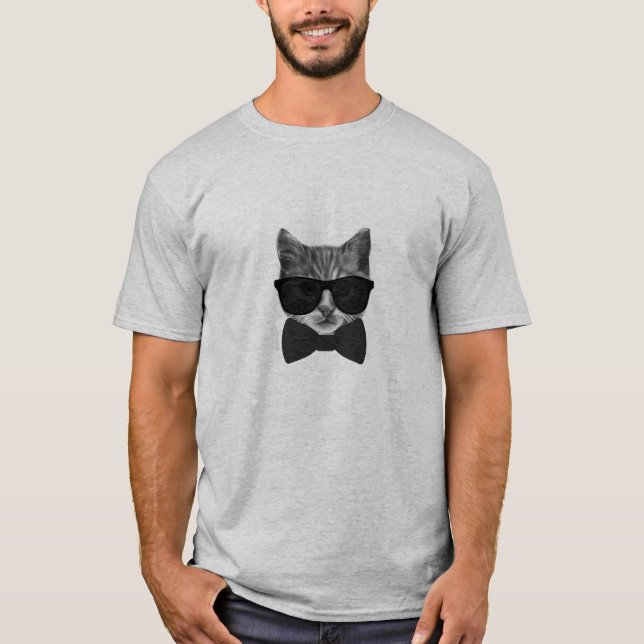 HIPSTER BOWTIE COOL CAT T-Shirt (Vorderseite)