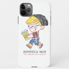 Hipster Boy bekümmert Vintage Parody-Illustration iPhone 11Pro Max Hülle
