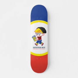 Hipster Boy - Parody-Illustration Skateboard