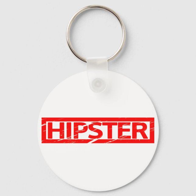 Hipster Briefmarke Schlüsselanhänger (Vorderseite)